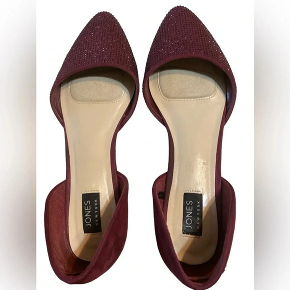 Burgundy sparkly Jones New York flats - Picture 5 of 6